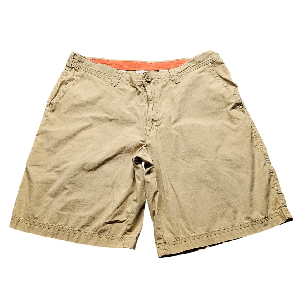 Columbia Sportswear Shorts Mens 36 Khaki Tan Cotton Hiking Casual 10" AM4471